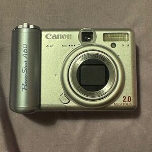 Canon PowerShot A60 2.0 MP Digital Camera Silver 3x Optical Zoom. Tested.